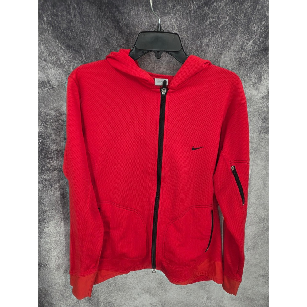 Nike Hoodie Boys XL 16 - 18 Red Full Zip Sphere Dry Running Training Activewear